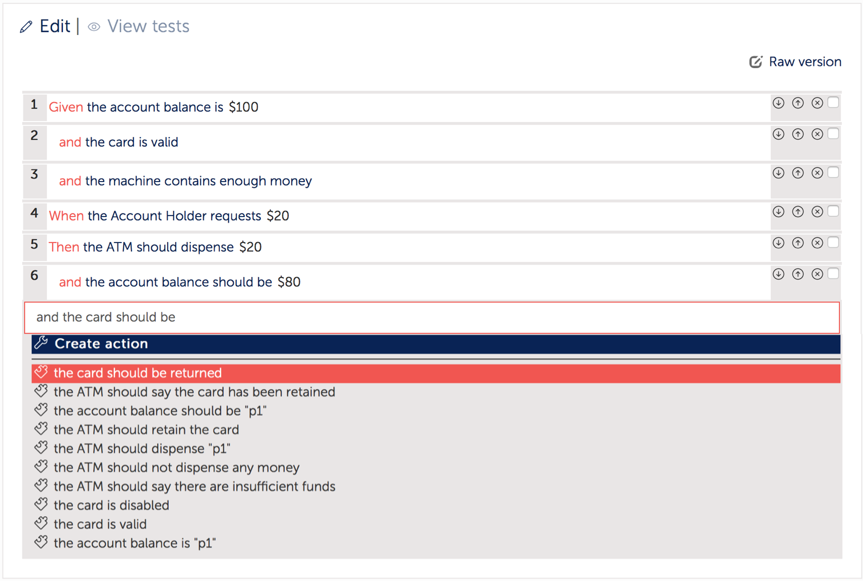 Full scenario on Hiptest