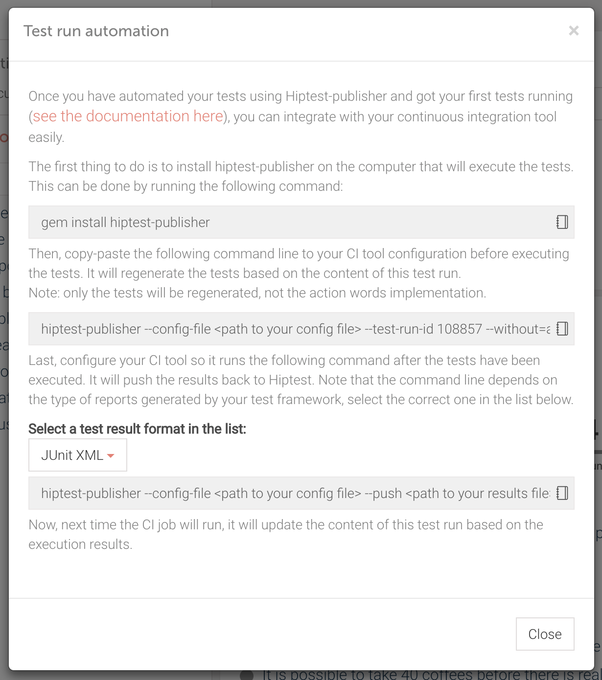 Getting command line to push the results.png