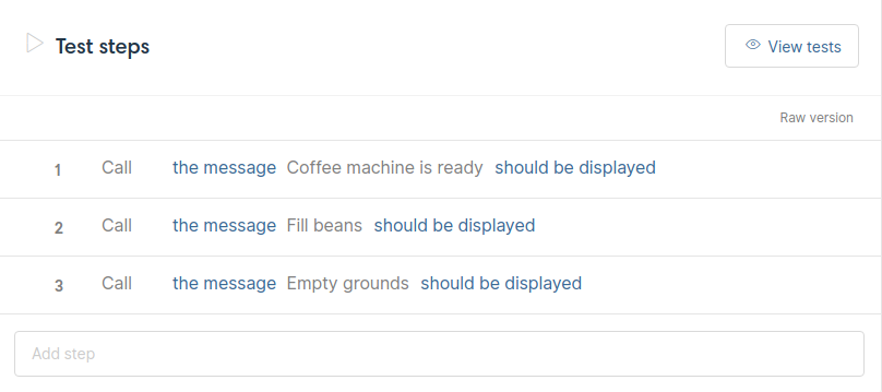 Hiptest action word calls with inlined parameter