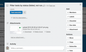 Hiptest trello card