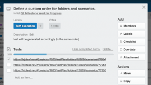 Trello Hiptest checklist