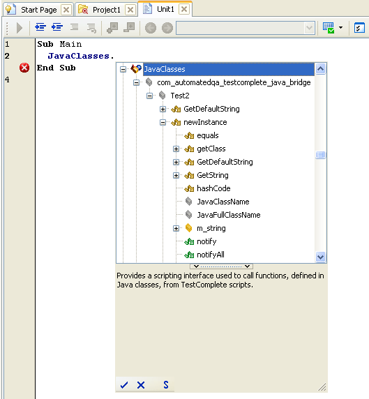Code Completion window