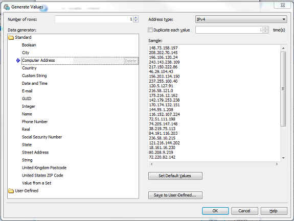 Load Testing Values Generate-Values