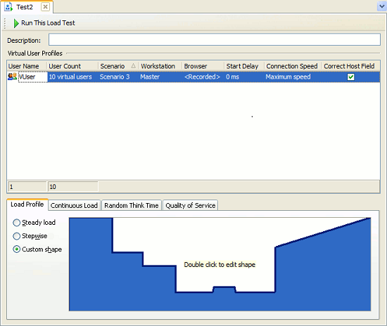 Load profiling in LoadUIWeb load-profile