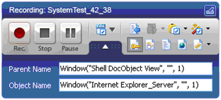 Recording toolbar (expanded)