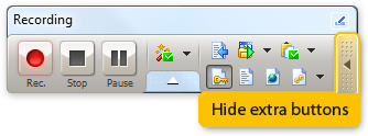 Test recording toolbar