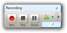 Test recording toolbar