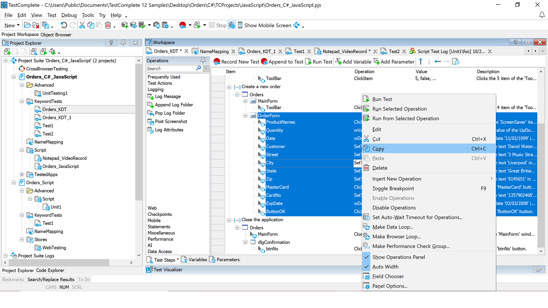 Automated Web Testing Tool, TestComplete