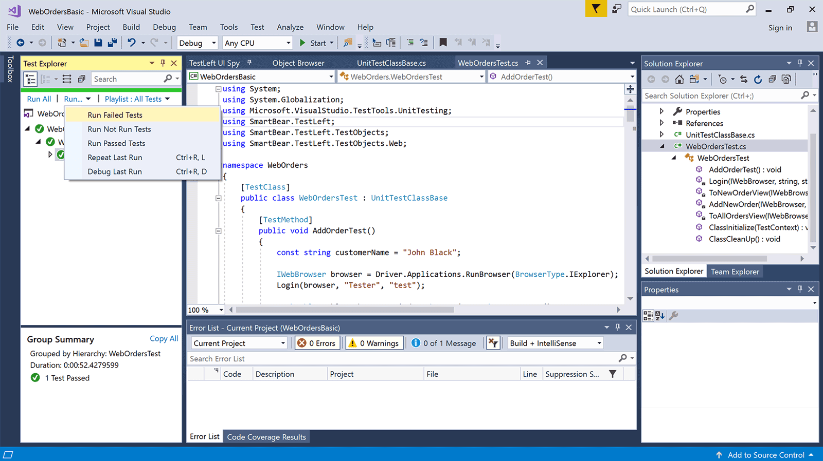 Test Reporting & Analysis