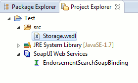 WSDL shown in the soapUI eclipse plug in