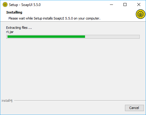 Installing SoapUI on Windows: Extracting files