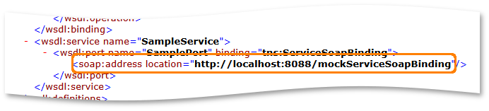Default exposed Mock Service endpoint