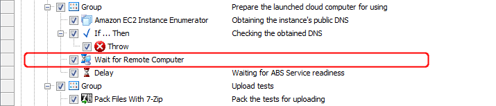 The Wait for Remote Computer operation