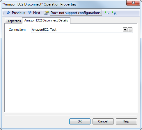 The Amazon EC2 Disconnect operation properties