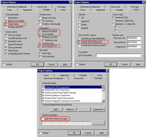 Figure 3. Compiler Settings for Delphi 7