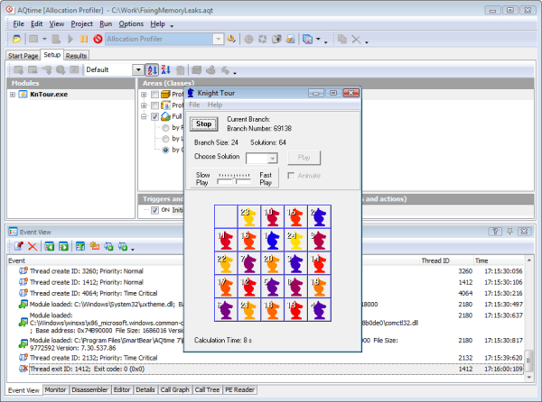 Figure 8. Performing User Actions over the Profiled Application