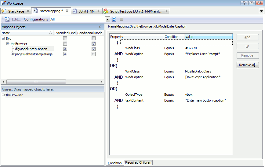 Mapping Modal Dialog