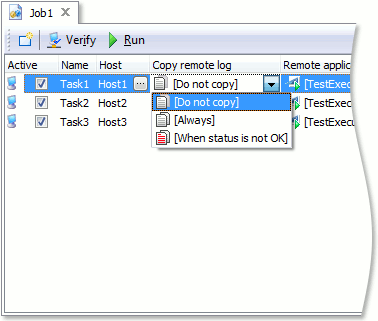 Copying remote log