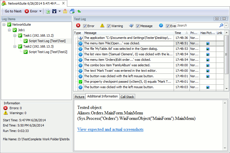 Slave project test log