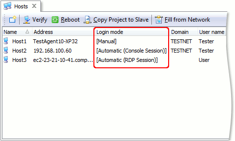 Hosts editor login mode