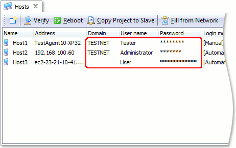 Hosts editor account information