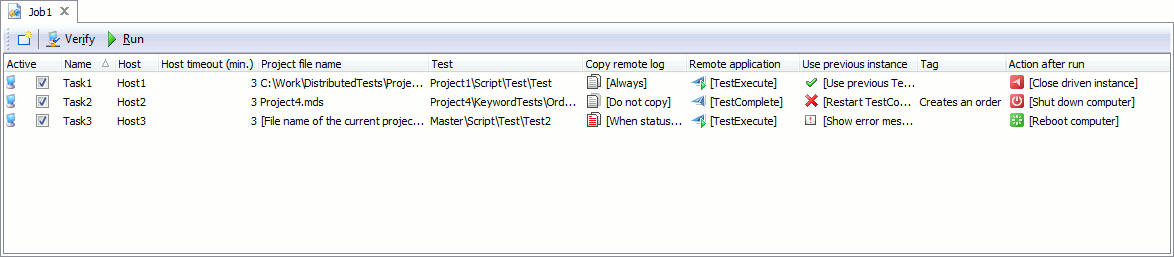 Tasks editor