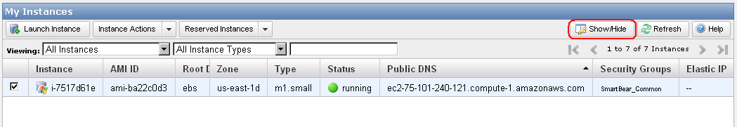 The button invoking the Show/Hide Columns dialog