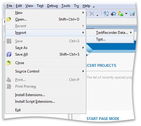 Import Test Command