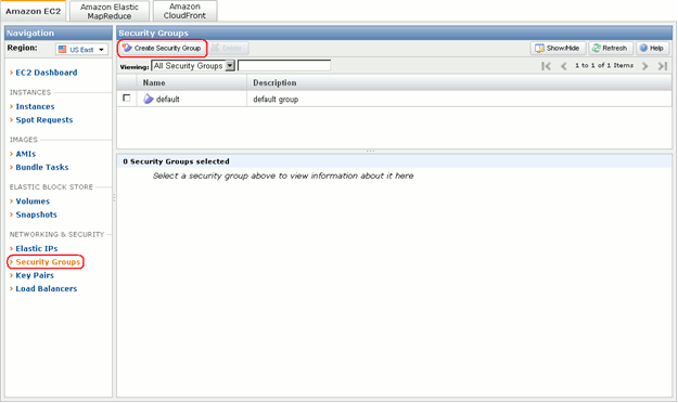 Amazon Web Services EC2 Security Groups
