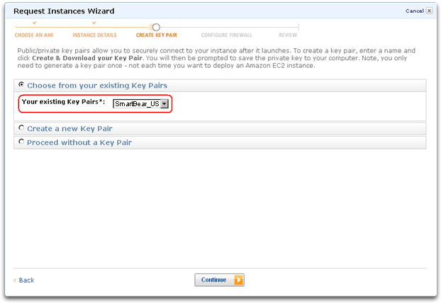 Amazon Web Services EC2 key pair