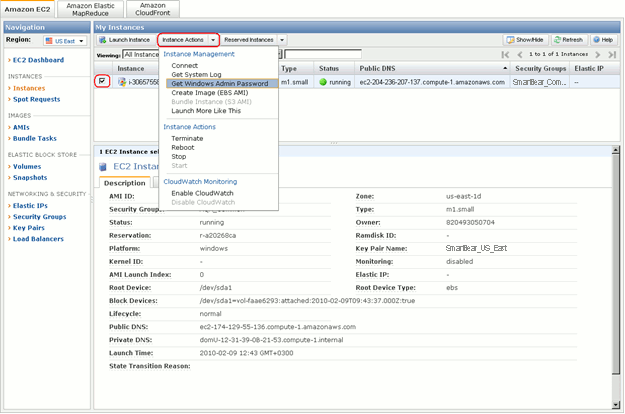 Getting the Administrator password for Cloud Testing