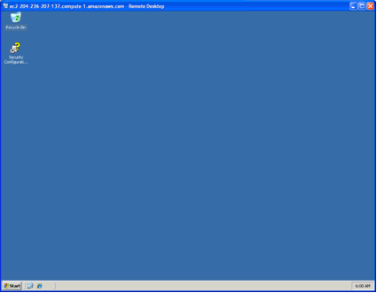 The Remote Desktop Connection window for Cloud Testing