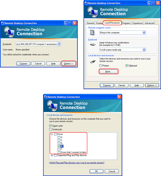 Remote Desktop - local computer’s disk drives
