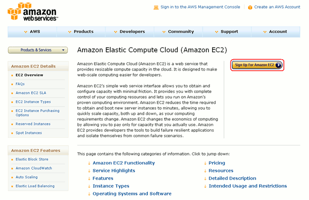 Amazon EC2 service