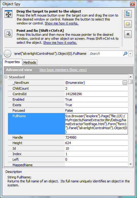 Exploring the path to the object via the Object Properties window Exploring the path to the object via the Object Properties window